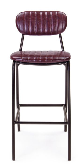 Tabouret de bar acier bordeaux Debbie hauteur d'assise 74 cm - Photo n°8