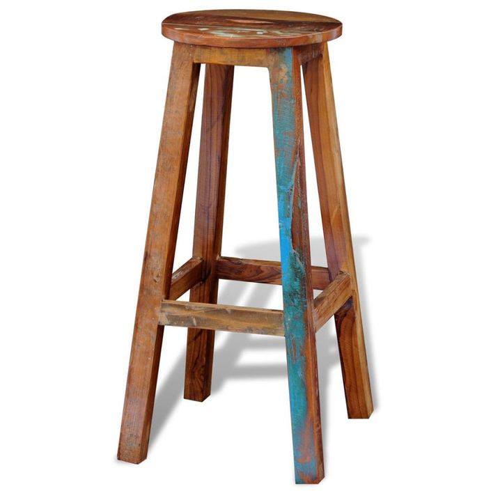 Tabouret de bar rond bois massif recyclé Moust 75 cm - Photo n°3