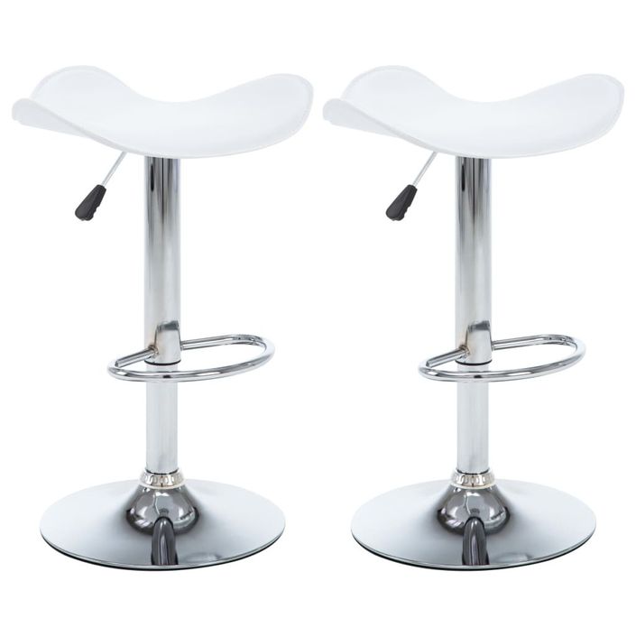 Tabouret de bar simili cuir blanc Ore - Lot de 2 - Photo n°1