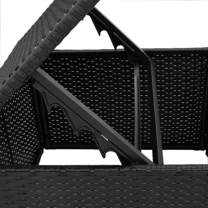 Tabouret de jardin avec coussin noir 55x55x37 cm résine tressée - Photo n°9