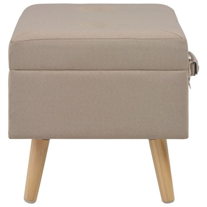 Tabouret de rangement 40 cm Beige Tissu - Photo n°4