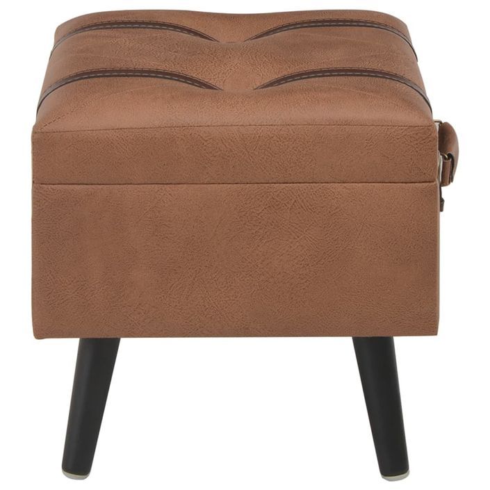 Tabouret de rangement 40 cm Marron Similicuir - Photo n°4