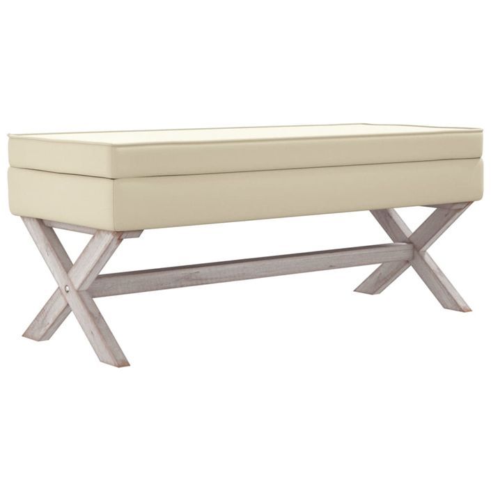 Tabouret de rangement Beige 110x45x49 cm Lin - Photo n°1