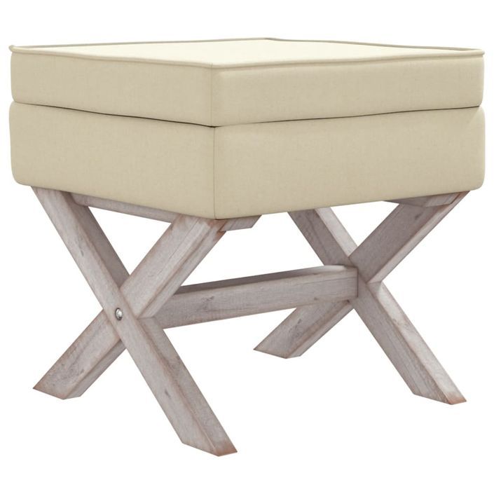 Tabouret de rangement Beige 45x45x49 cm Lin - Photo n°1