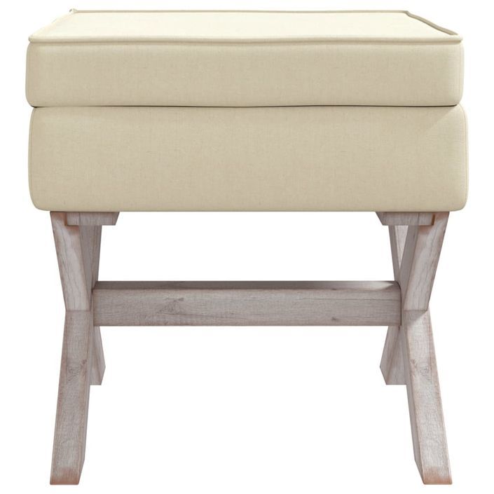 Tabouret de rangement Beige 45x45x49 cm Lin - Photo n°3