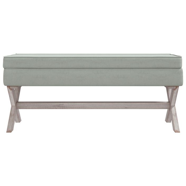 Tabouret de rangement Gris clair 110x45x49 cm Velours - Photo n°3