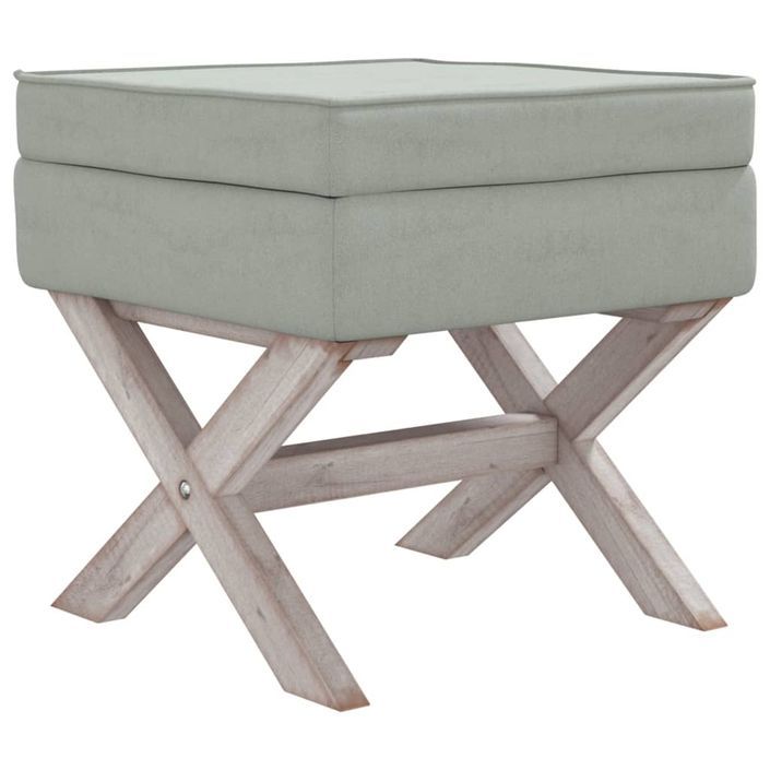 Tabouret de rangement Gris clair 45x45x49 cm Velours - Photo n°1