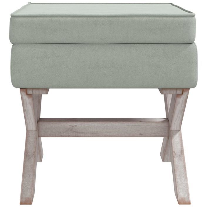 Tabouret de rangement Gris clair 45x45x49 cm Velours - Photo n°3