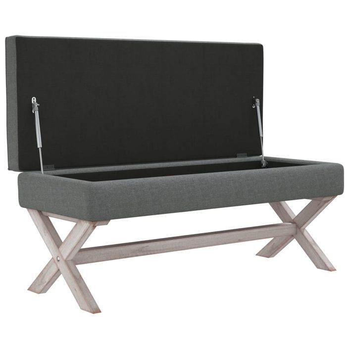 Tabouret de rangement Gris foncé 110x45x49 cm Tissu - Photo n°4