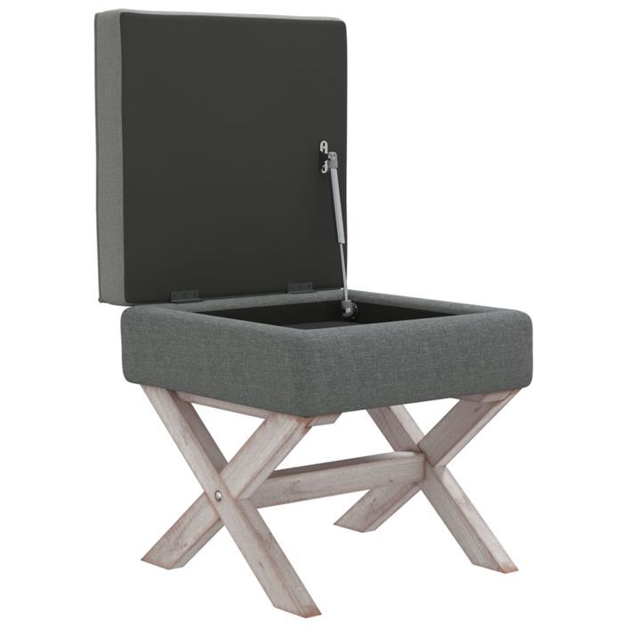 Tabouret de rangement Gris foncé 45x45x49 cm Tissu - Photo n°4