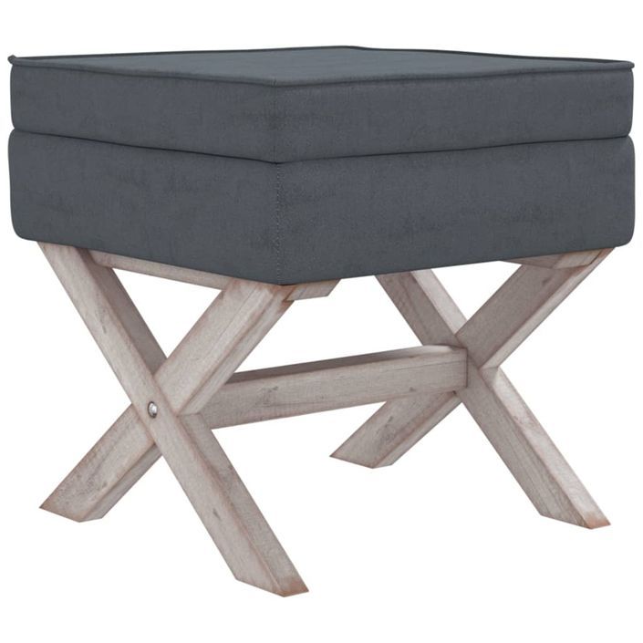 Tabouret de rangement Gris foncé 45x45x49 cm Velours - Photo n°1