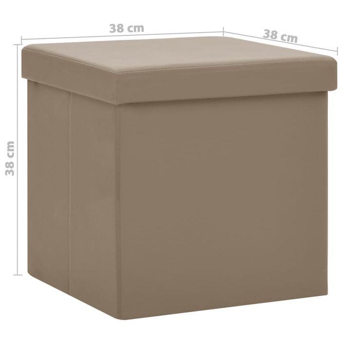 Tabouret de rangement pliable Cappuccino PVC - Photo n°8