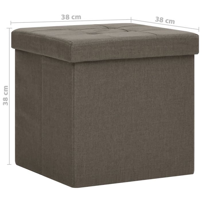 Tabouret de rangement pliable Marron Faux lin - Photo n°8