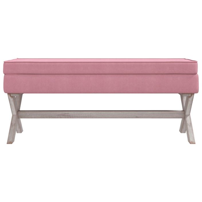 Tabouret de rangement Rose 110x45x49 cm Velours - Photo n°3