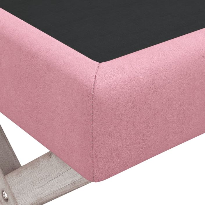 Tabouret de rangement Rose 110x45x49 cm Velours - Photo n°5