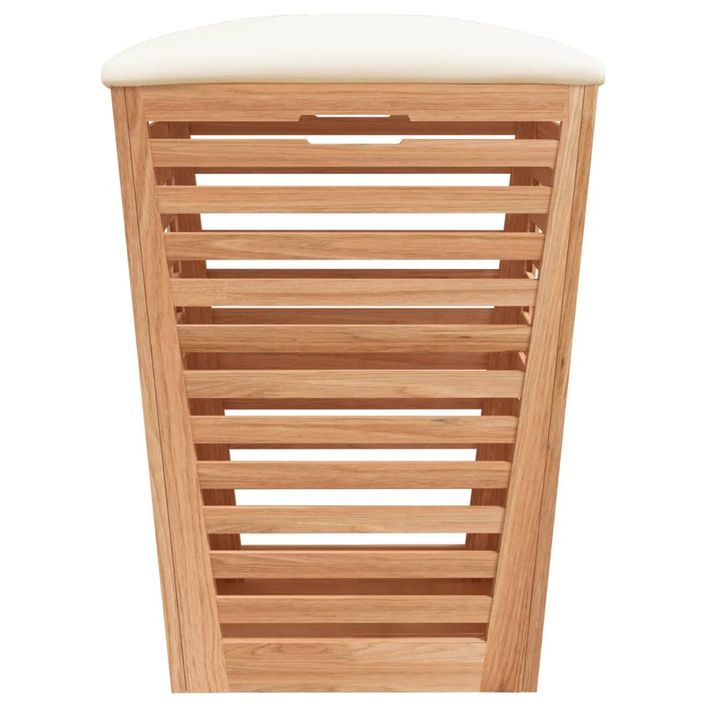 Tabouret de salle de bain 40,5x40,5x56 cm Bois massif de noyer - Photo n°5