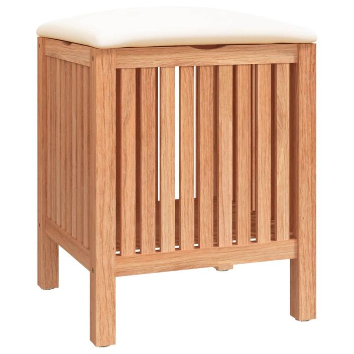 Tabouret de salle de bain 40,5x40x52 cm Bois massif de noyer - Photo n°2