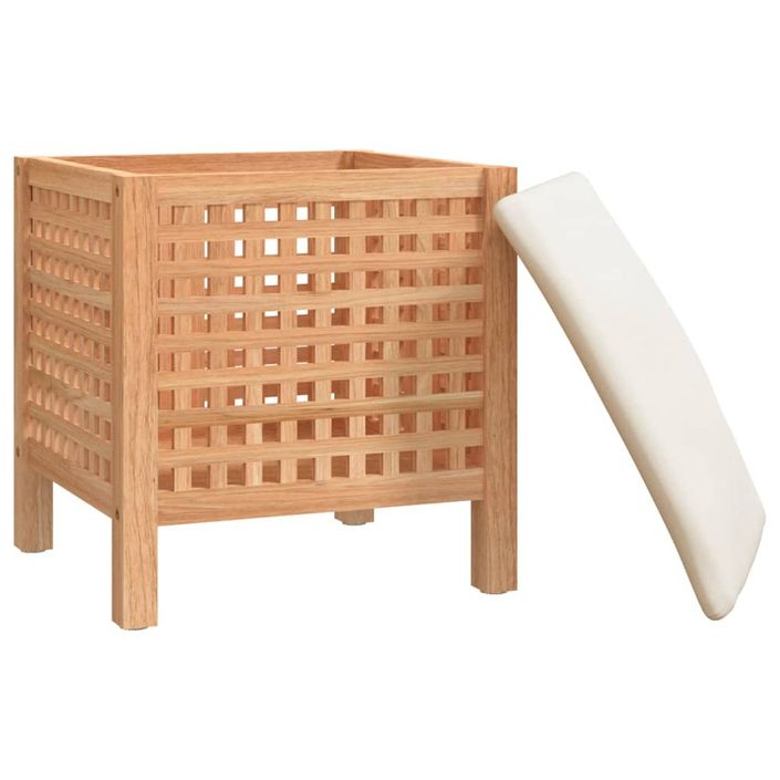 Tabouret de salle de bain 48x47,5x52 cm Bois massif de noyer - Photo n°4