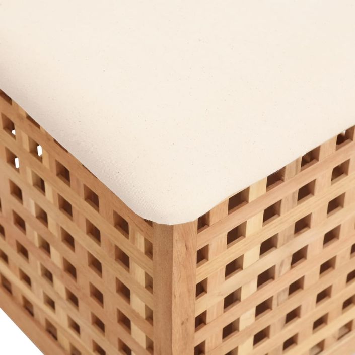 Tabouret de salle de bain 48x47,5x52 cm Bois massif de noyer - Photo n°6