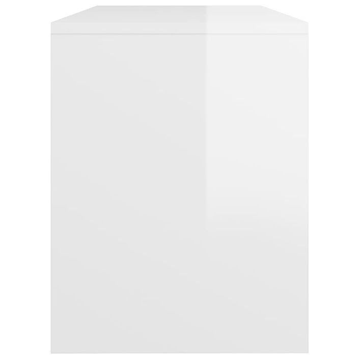 Tabouret de toilette Blanc brillant70x35x45cm Bois d'ingénierie - Photo n°5