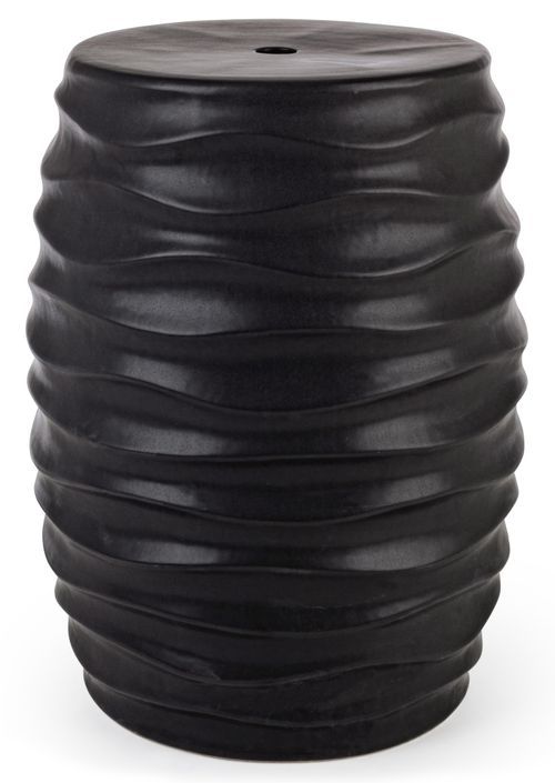 Tabouret en céramique vague noir Arania - Lot de 2 - Photo n°1