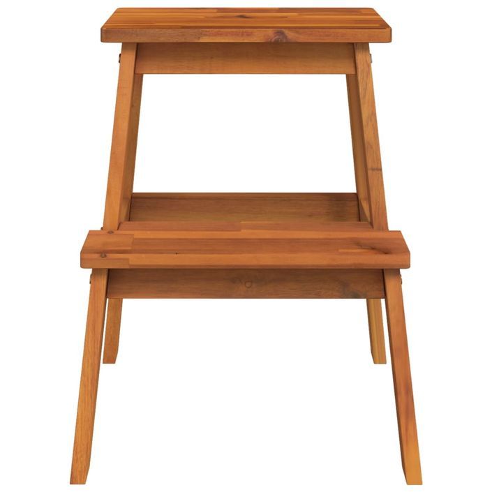 Tabouret-escabeau 2 marches 40x38x50 cm Bois d'acacia solide - Photo n°4