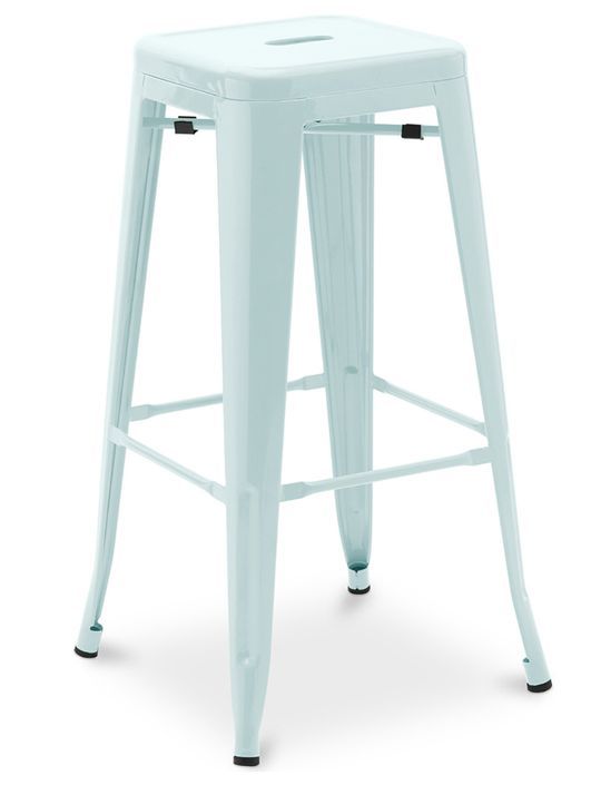 Tabouret haut industriel acier brillant renforcé Kalax 76 cm - Haut de gamme - Photo n°1