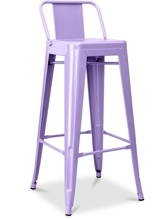 Tabouret haut industriel avec dossier acier brillant Kalax 76 cm - Haut de gamme - Photo n°2