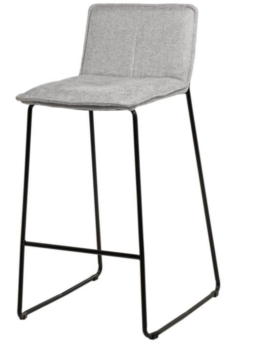 Tabouret moderne tissu avec pieds en métal noir Botane - Photo n°8