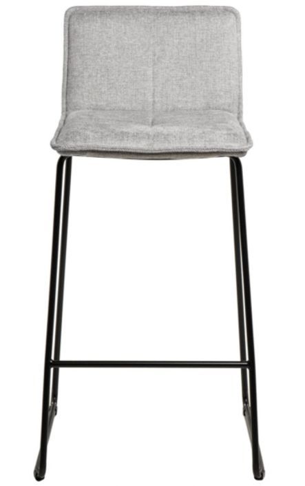 Tabouret moderne tissu avec pieds en métal noir Botane - Photo n°2