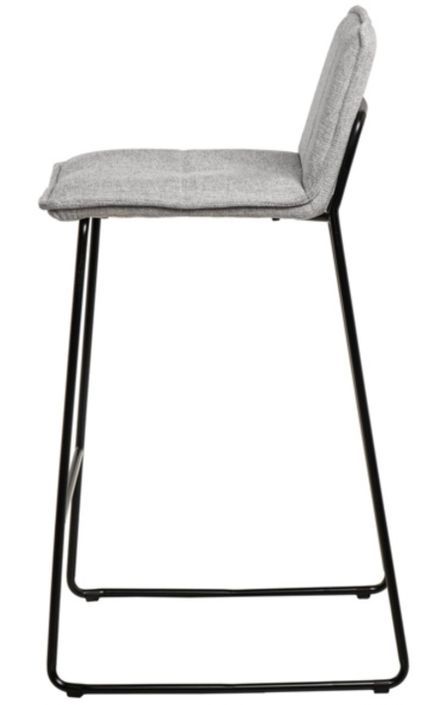 Tabouret moderne tissu avec pieds en métal noir Botane - Photo n°6