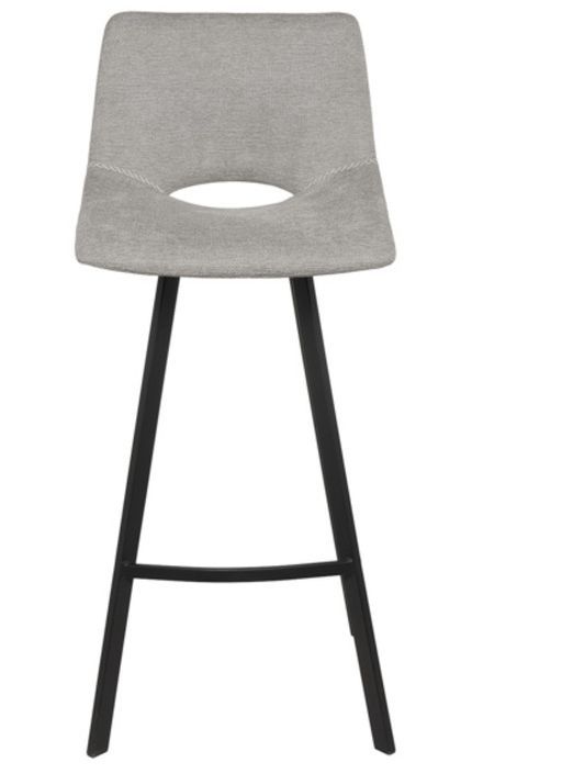 Tabouret moderne tissu avec pieds en métal noir Karane - Photo n°3