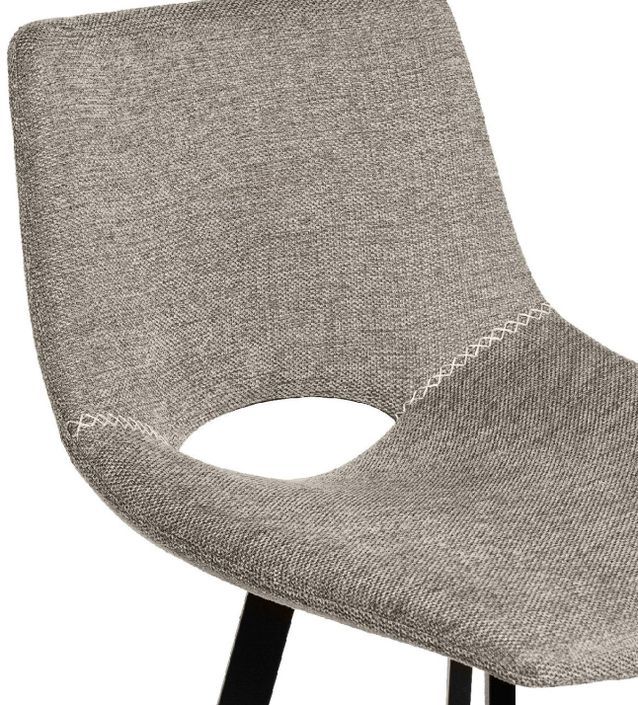 Tabouret moderne tissu avec pieds en métal noir Karane - Photo n°10