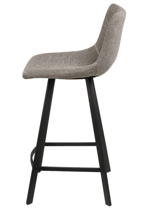 Tabouret moderne tissu avec pieds en métal noir Karane - Photo n°2