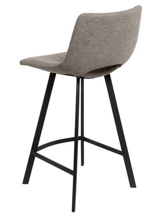 Tabouret moderne tissu avec pieds en métal noir Karane - Photo n°3