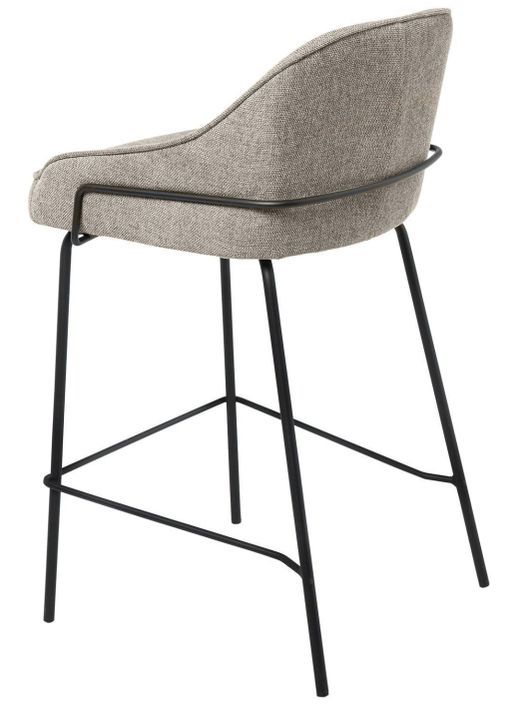 Tabouret moderne tissu avec pieds en métal noir Sharle - Photo n°5