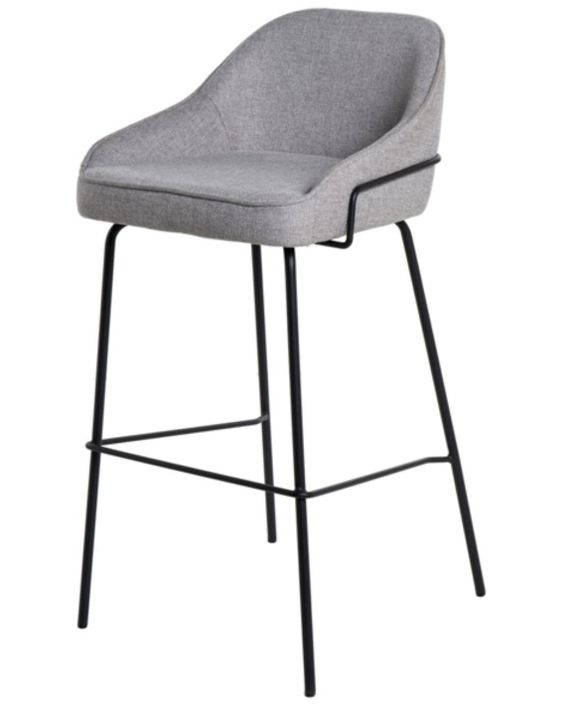 Tabouret moderne tissu avec pieds en métal noir Sharle - Photo n°1