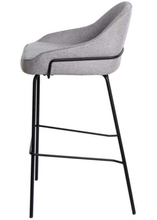 Tabouret moderne tissu avec pieds en métal noir Sharle - Photo n°3