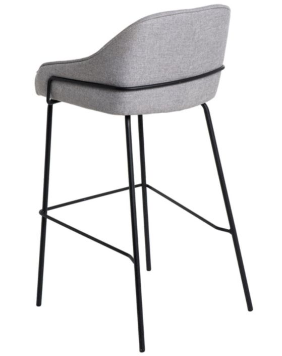 Tabouret moderne tissu avec pieds en métal noir Sharle - Photo n°7