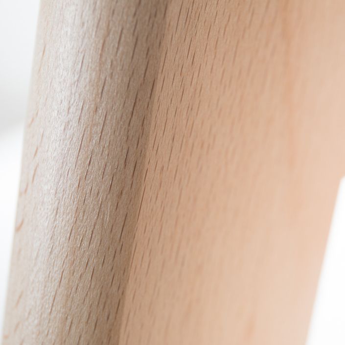 Tabouret nordique coussin simili cuir gris clair et pieds hêtre clair Tula 67 cm - Photo n°5