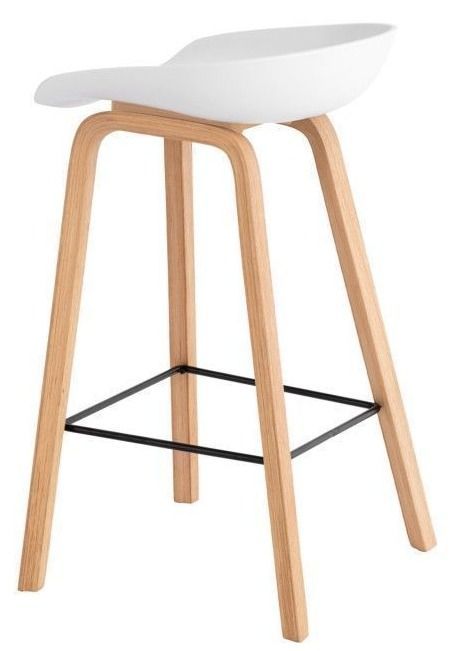 Tabouret nordique en bois de hêtre et assise en polypropylène – Modèle Kloran - Photo n°2