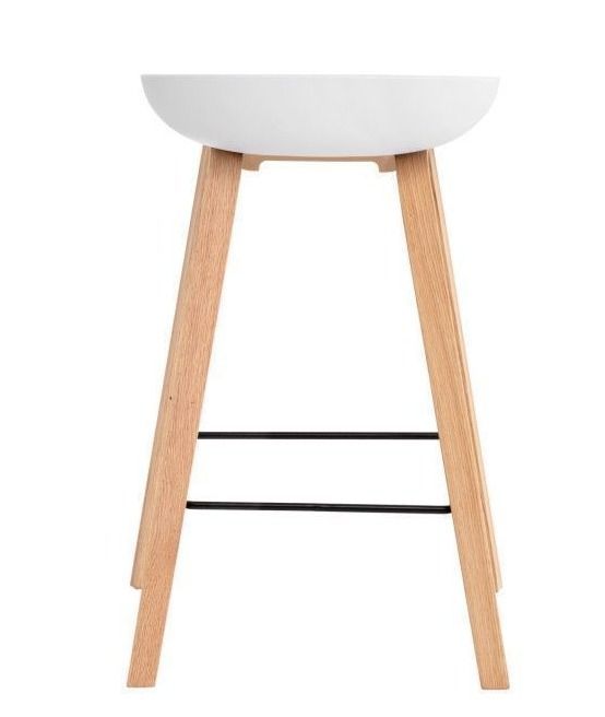 Tabouret nordique en bois de hêtre et assise en polypropylène – Modèle Kloran - Photo n°4