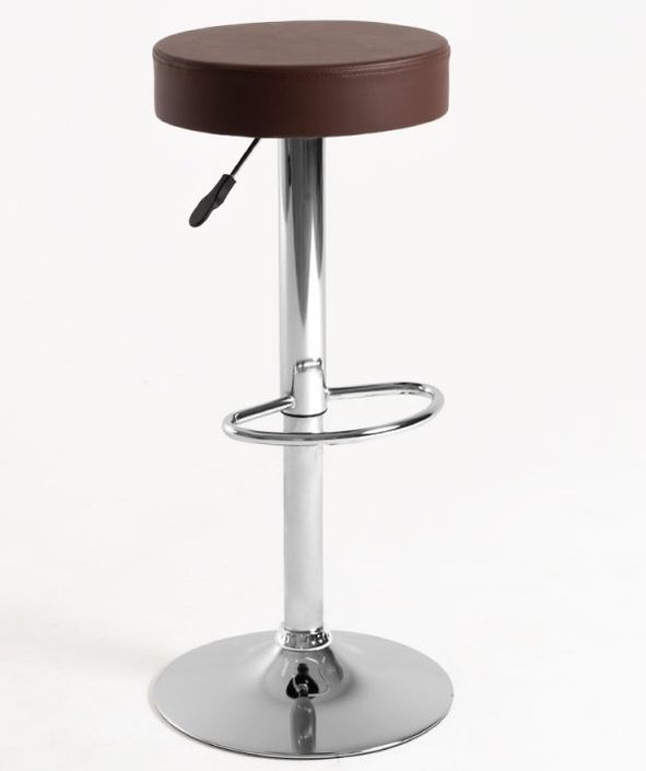 Tabouret original simili cuir marron Yomika - Photo n°1