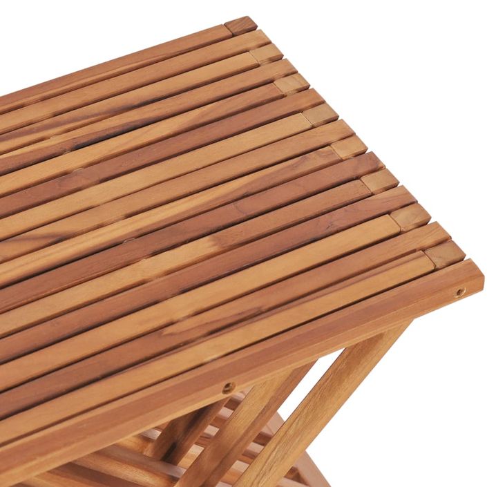 Tabouret pliable 40x32x45 cm Bois de teck solide - Photo n°6