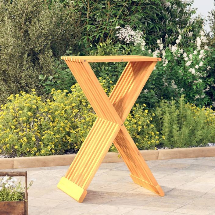 Tabouret pliant 40x32,5x70 cm Bois massif de teck - Photo n°1