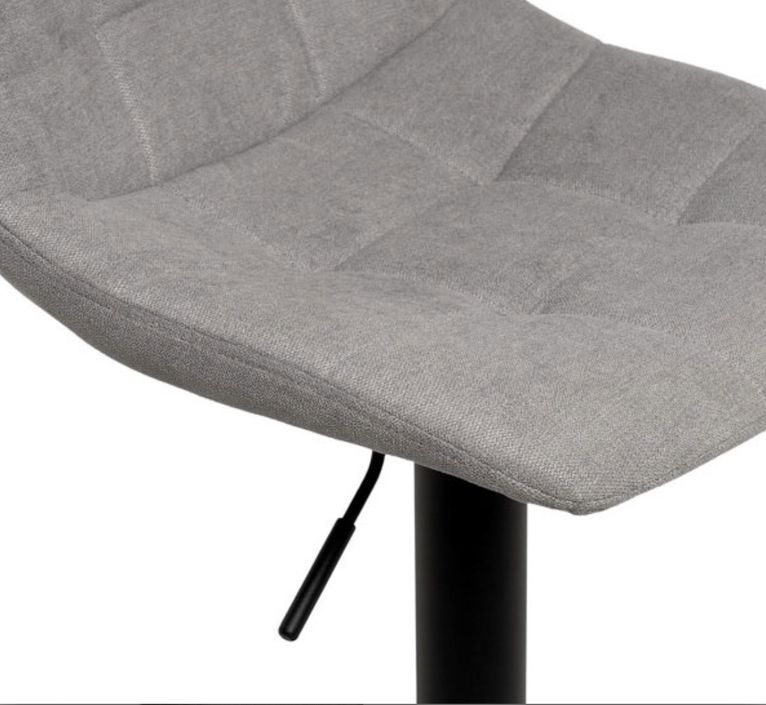 Tabouret relevable et rotatif avec assise tissu et structure métal noir Kasha - Photo n°4