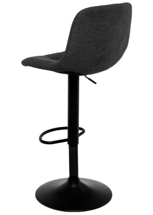 Tabouret relevable et rotatif avec assise tissu et structure métal noir Kasha - Photo n°8