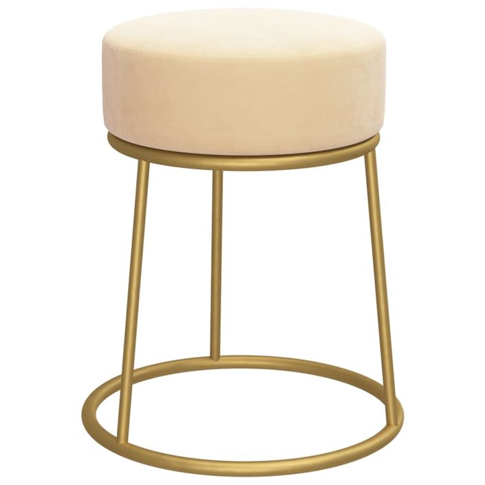 Tabouret rond Abricot Velours - Photo n°2