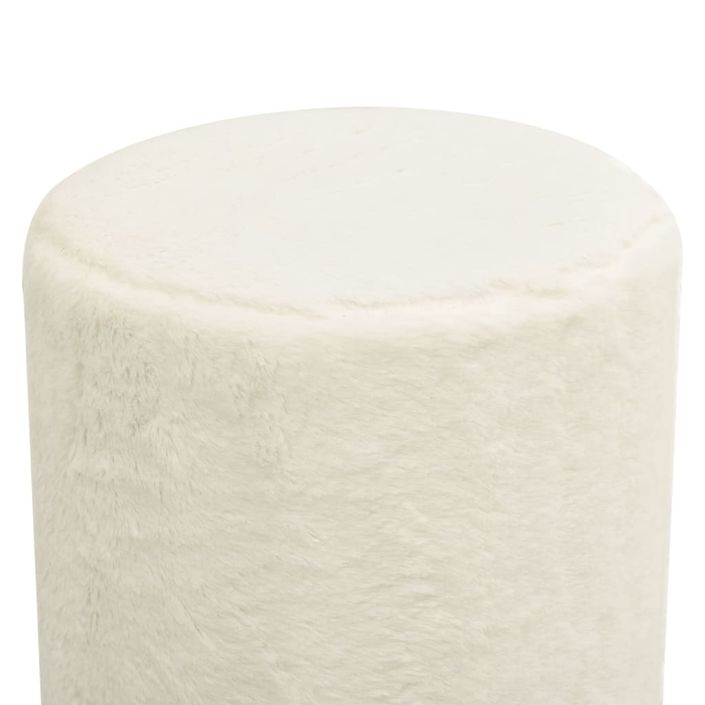 Tabouret rond Blanc Peluche - Photo n°3