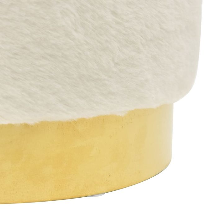 Tabouret rond Blanc Peluche - Photo n°4